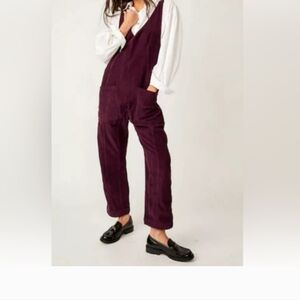 Free People Purple Corduroy Overalls